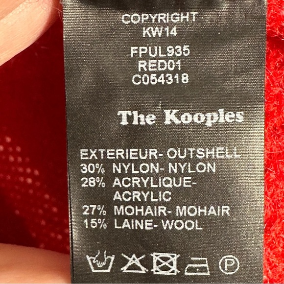 The Koopies red sweater, size small, loose weave, back zip, cozy, layer - Picture 2 of 7